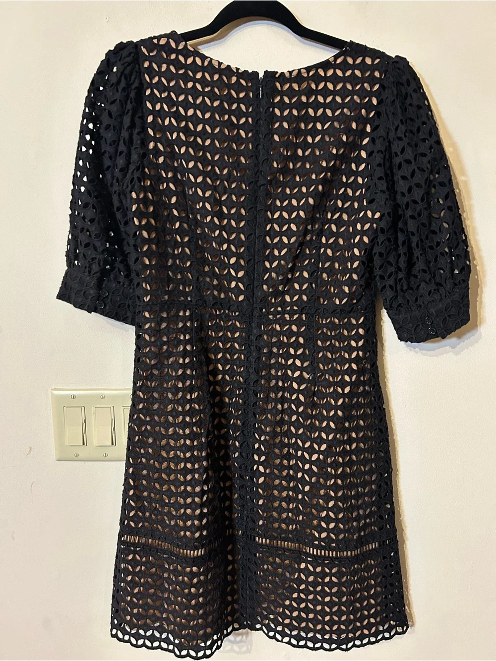 Michael Kors Geo Eyelet Mini Black Dress size 6